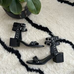 Senso Jillie Black Studded Leather Sandals